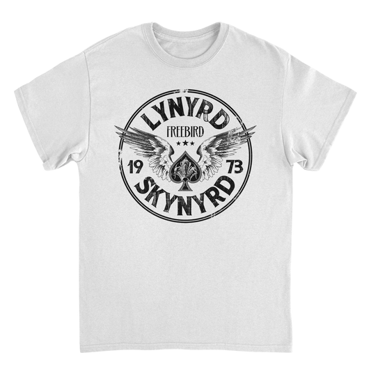 Lynyrd Skynyrd Firebird 1973 Ace Circle Back White T-Shirt