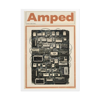 Amped Guitar Pedal Poster — Matte Vertical Music Wall Art