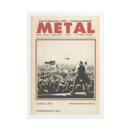 Metal Concert Poster — Vintage 1991 Moscow Matte Vertical Poster