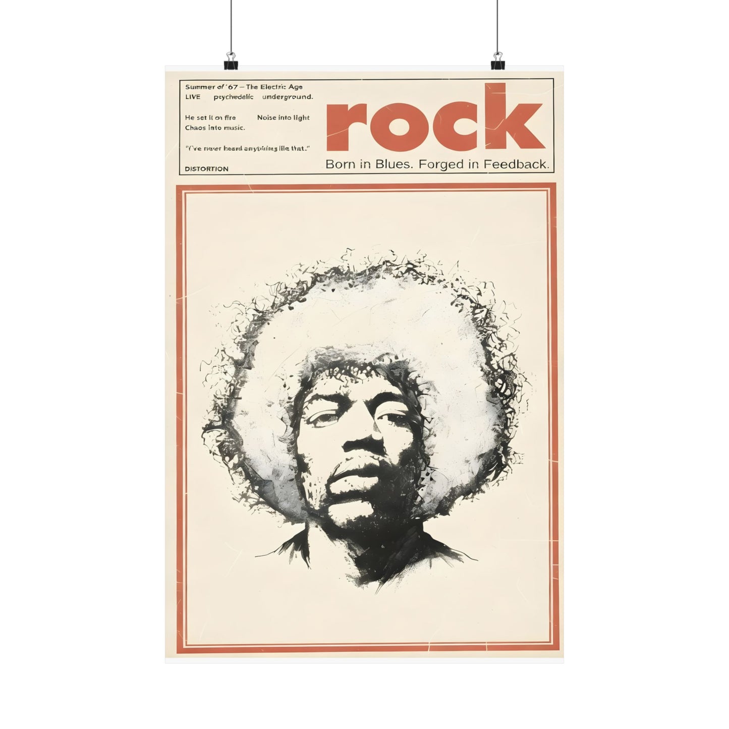 Rock Magazine Style Matte Poster — Vintage Music Portrait