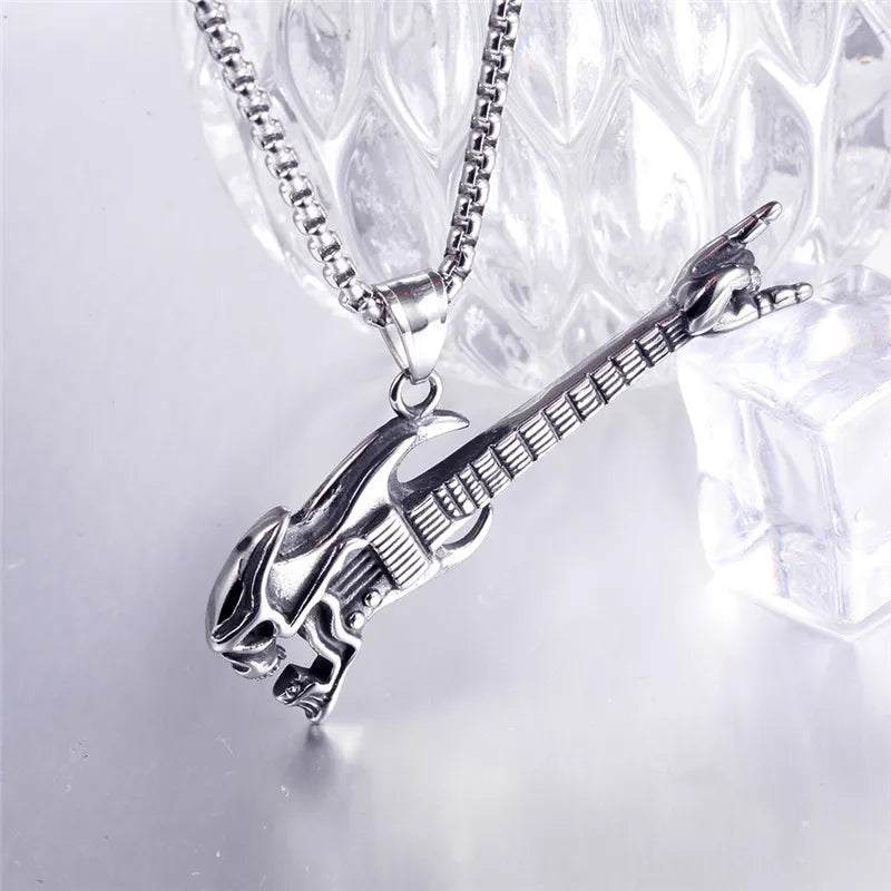 Retro Guitar Necklace