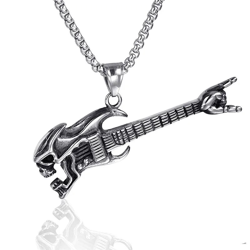 Retro Guitar Necklace