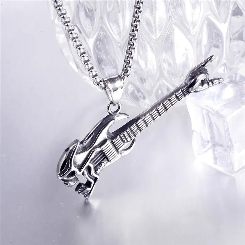 Retro Guitar Necklace