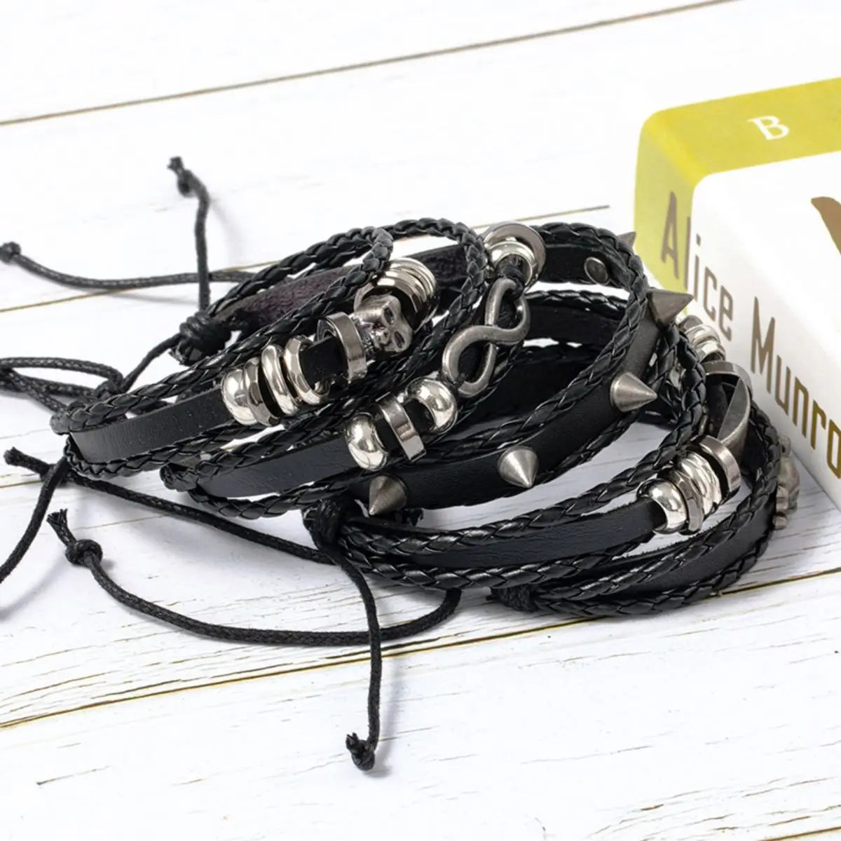 Vintage Punk Leather Bracelet Set