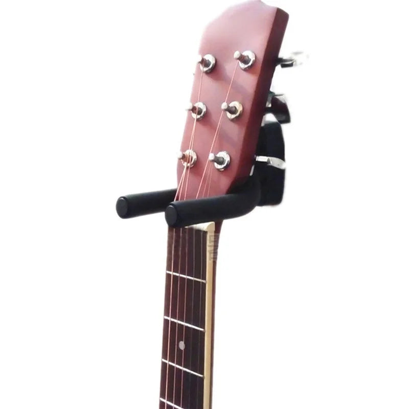 Wall Guitar Hanger — Steel Arm, Wood Base