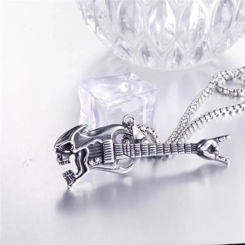 Retro Guitar Necklace