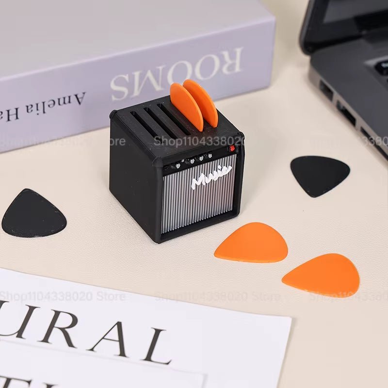 AmpBlock 3D Mini Speaker – Portable Guitar Pick Holder - AMPED
