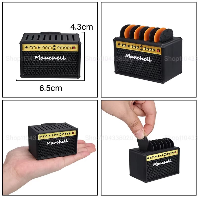 AmpBlock 3D Mini Speaker – Portable Guitar Pick Holder - AMPED