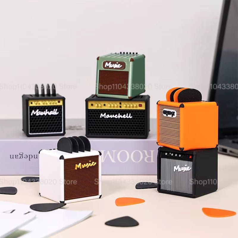 AmpBlock 3D Mini Speaker – Portable Guitar Pick Holder - AMPED
