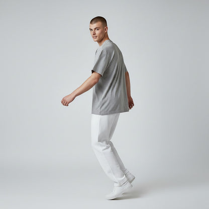 AMPED Grateful Dead GD logo t-shirt in light grey, 100% cotton, featuring the iconic stealie skull graphic.