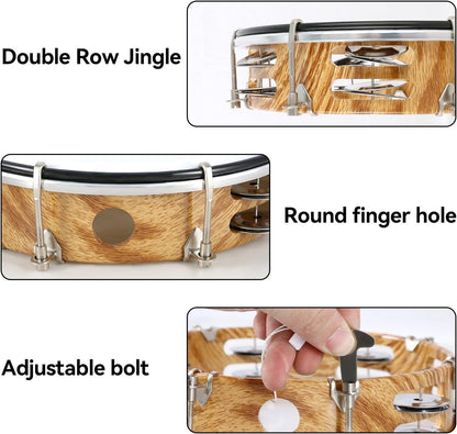 Amped GrooveLite 8″ Handheld Tambourine - AMPED