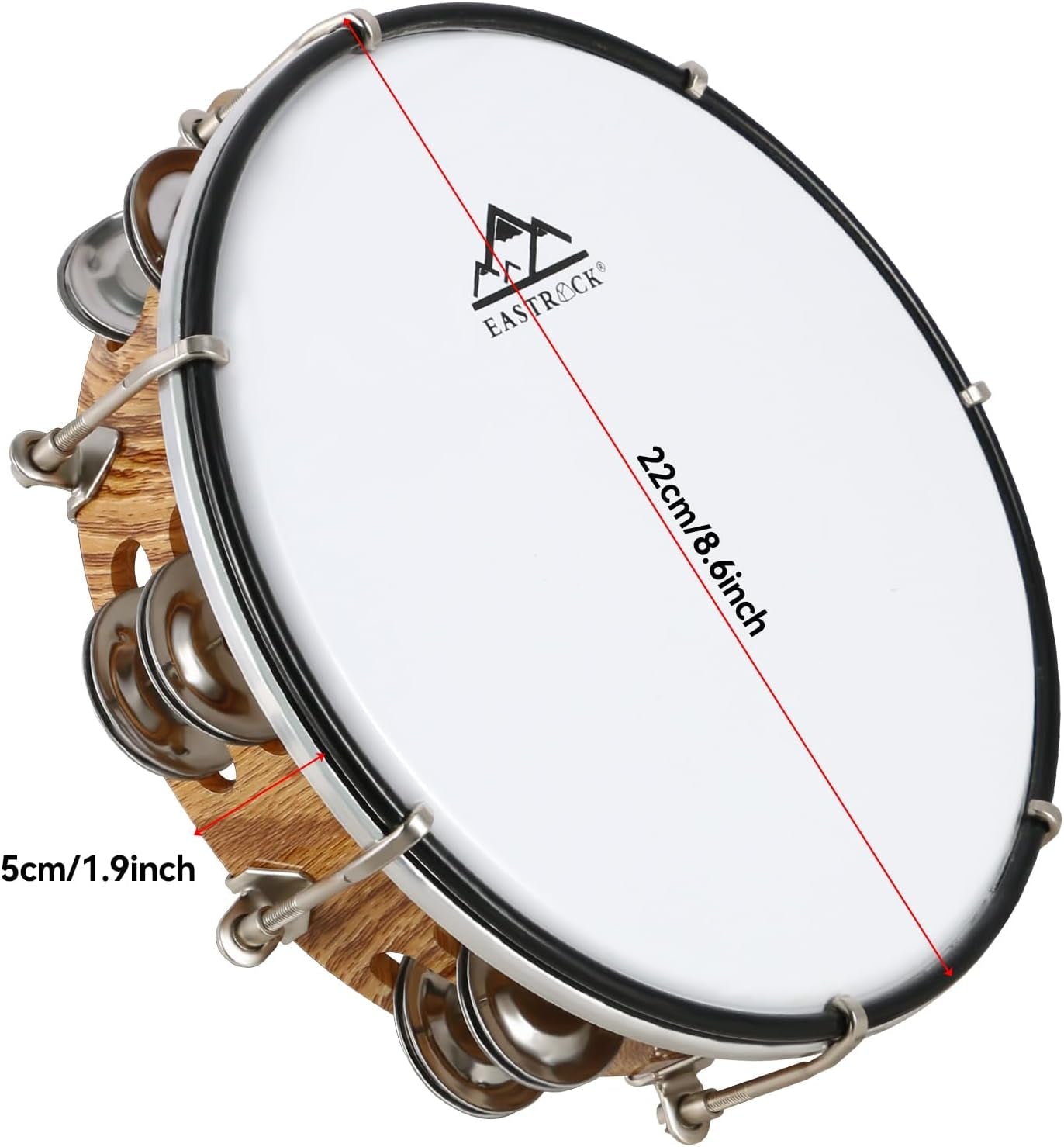 Amped GrooveLite 8″ Handheld Tambourine - AMPED