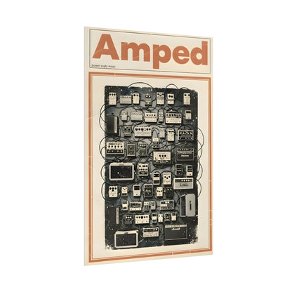 Amped Guitar Pedal Poster — Matte Vertical Music Wall Art - AMPED