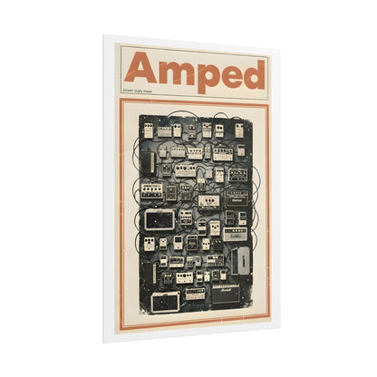 Amped Guitar Pedal Poster — Matte Vertical Music Wall Art - AMPED