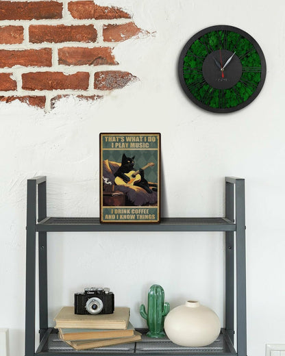 Black Cat Guitar Wall Sign - AMPED