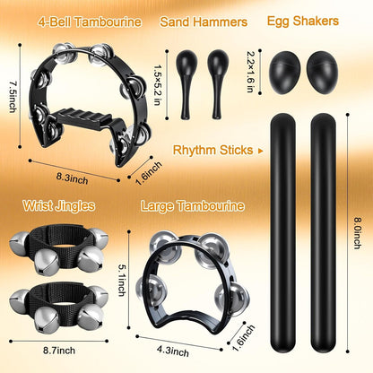 Blackout Half - Moon Tambourine Set (10 - Pack) - AMPED