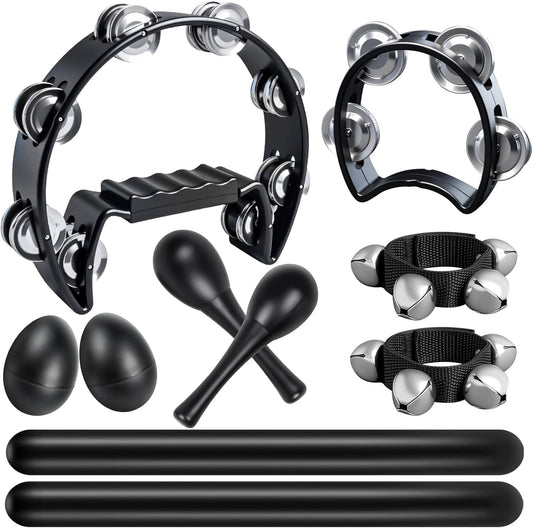 Blackout Half - Moon Tambourine Set (10 - Pack) - AMPED