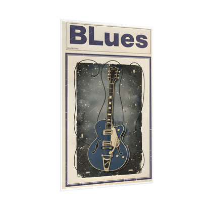 Blues Guitar Poster — Vintage Matte Vertical Music Print - AMPED
