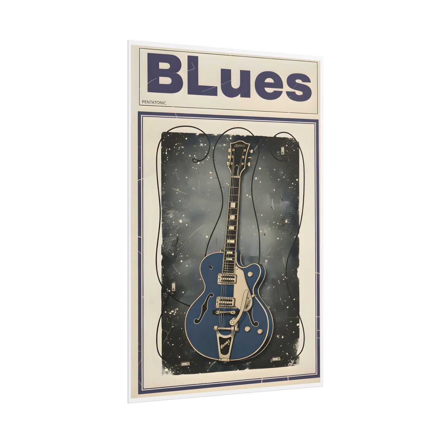 Blues Guitar Poster — Vintage Matte Vertical Music Print - AMPED