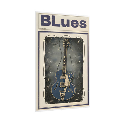Blues Guitar Poster — Vintage Matte Vertical Music Print - AMPED