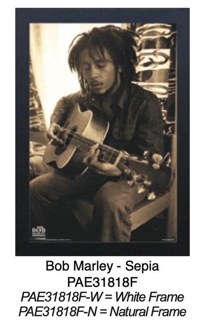 Bob Marley – Sepia Guitar Portrait Poster (11 x 17) - AMPED