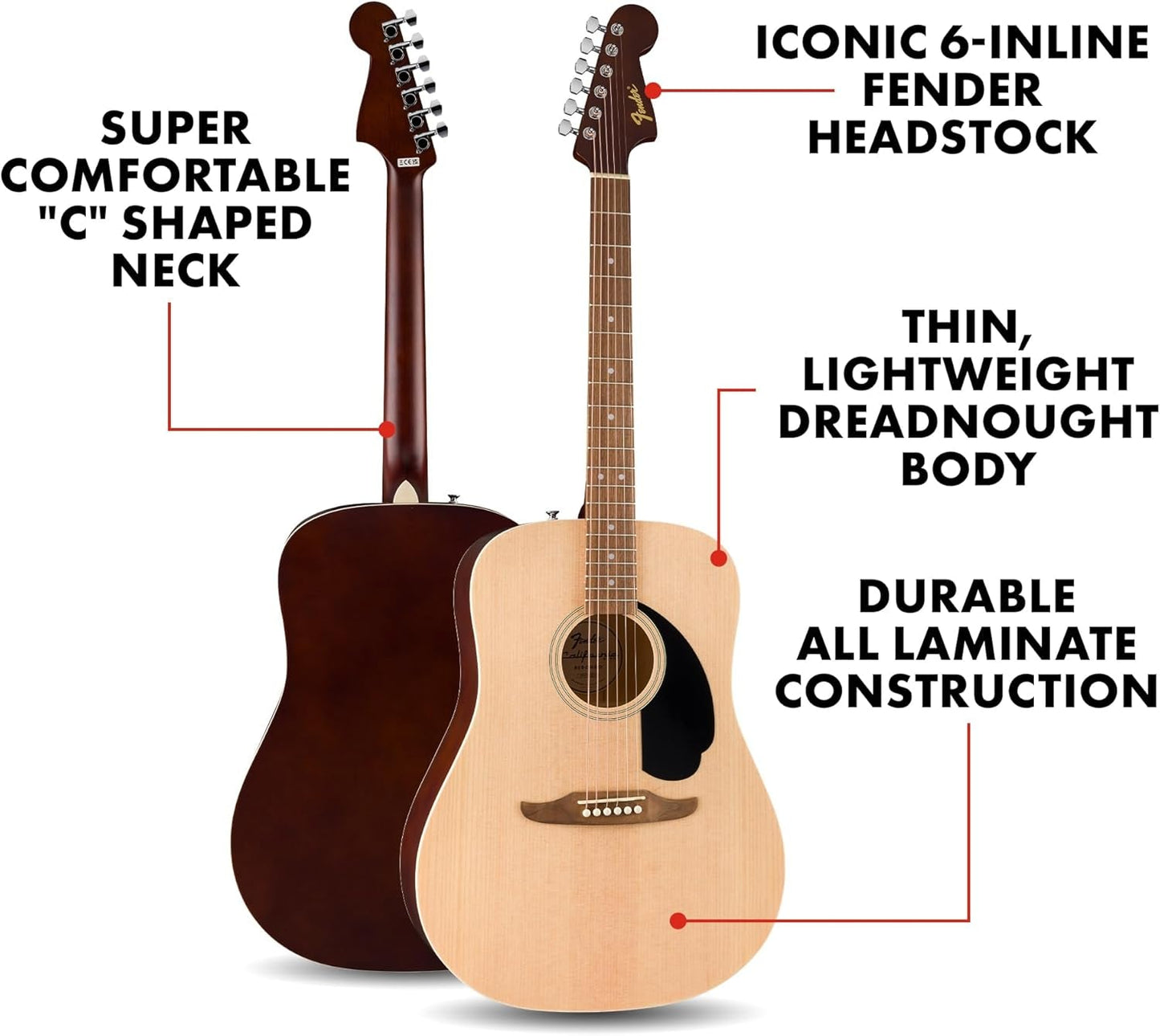 California Redondo Beginner Acoustic Guitar - AMPED