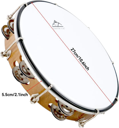 Classic 10" Hand Tambourine – Adjustable Performance Ring - AMPED