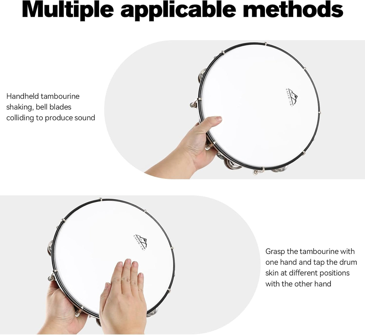 Classic 10" Hand Tambourine – Adjustable Performance Ring - AMPED
