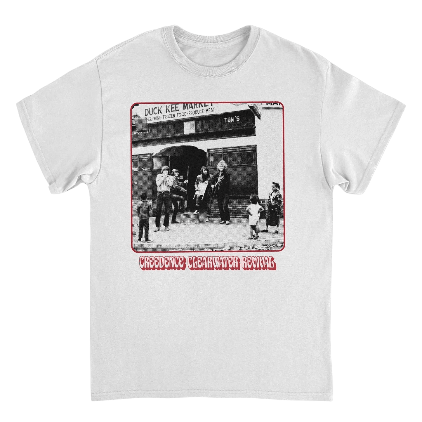 Creedence Clearwater Revival CCR Market Band Photo White T-Shirt - AMPED