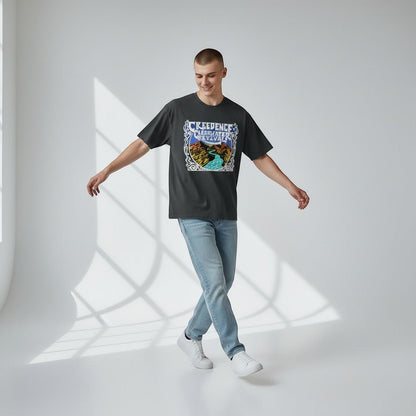 Creedence Clearwater Revival Retro Mountains Black T-Shirt - AMPED