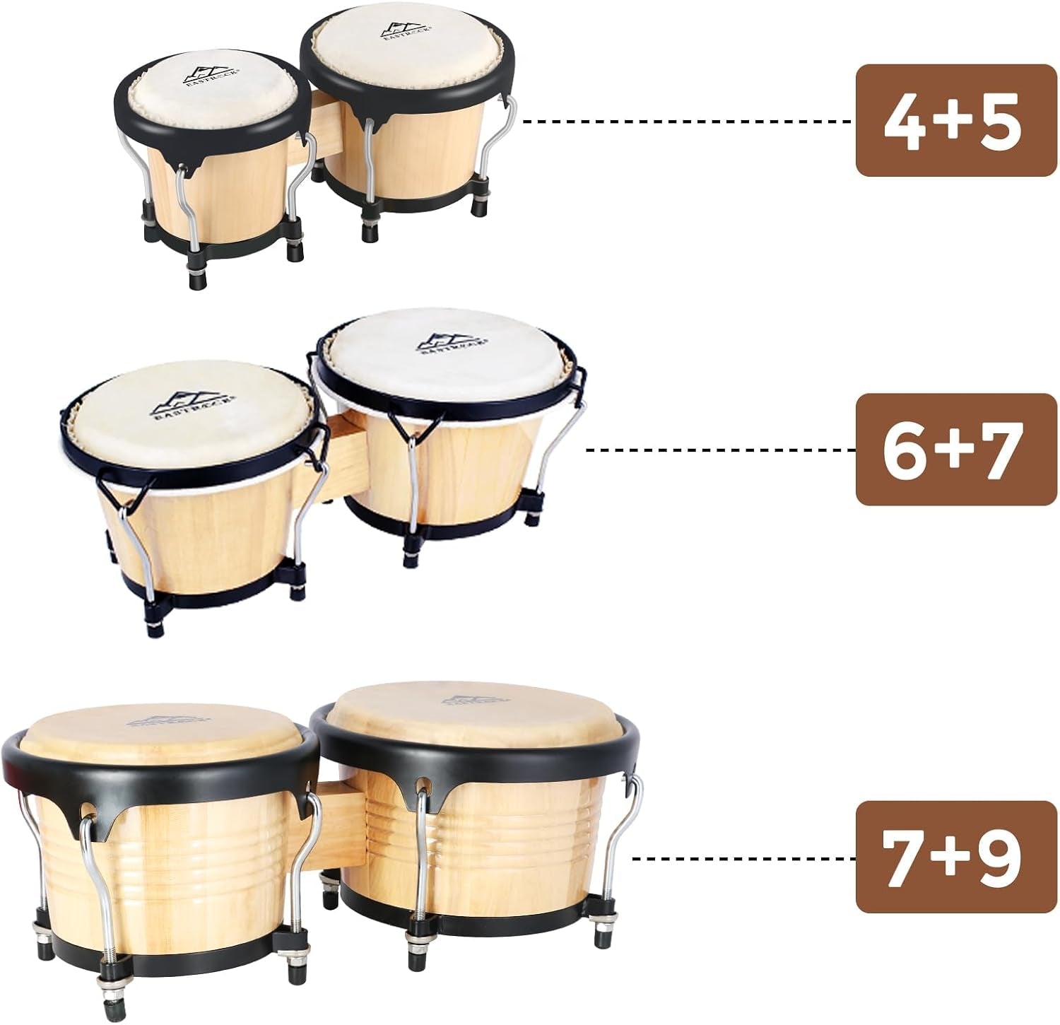 Fiesta Twin Bongos – 4" & 5" Starter Drum Set - AMPED