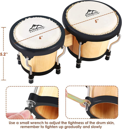 Fiesta Twin Bongos – 4" & 5" Starter Drum Set - AMPED