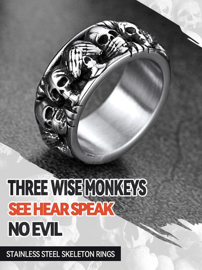 Gothic Skull Band Ring - AMPED