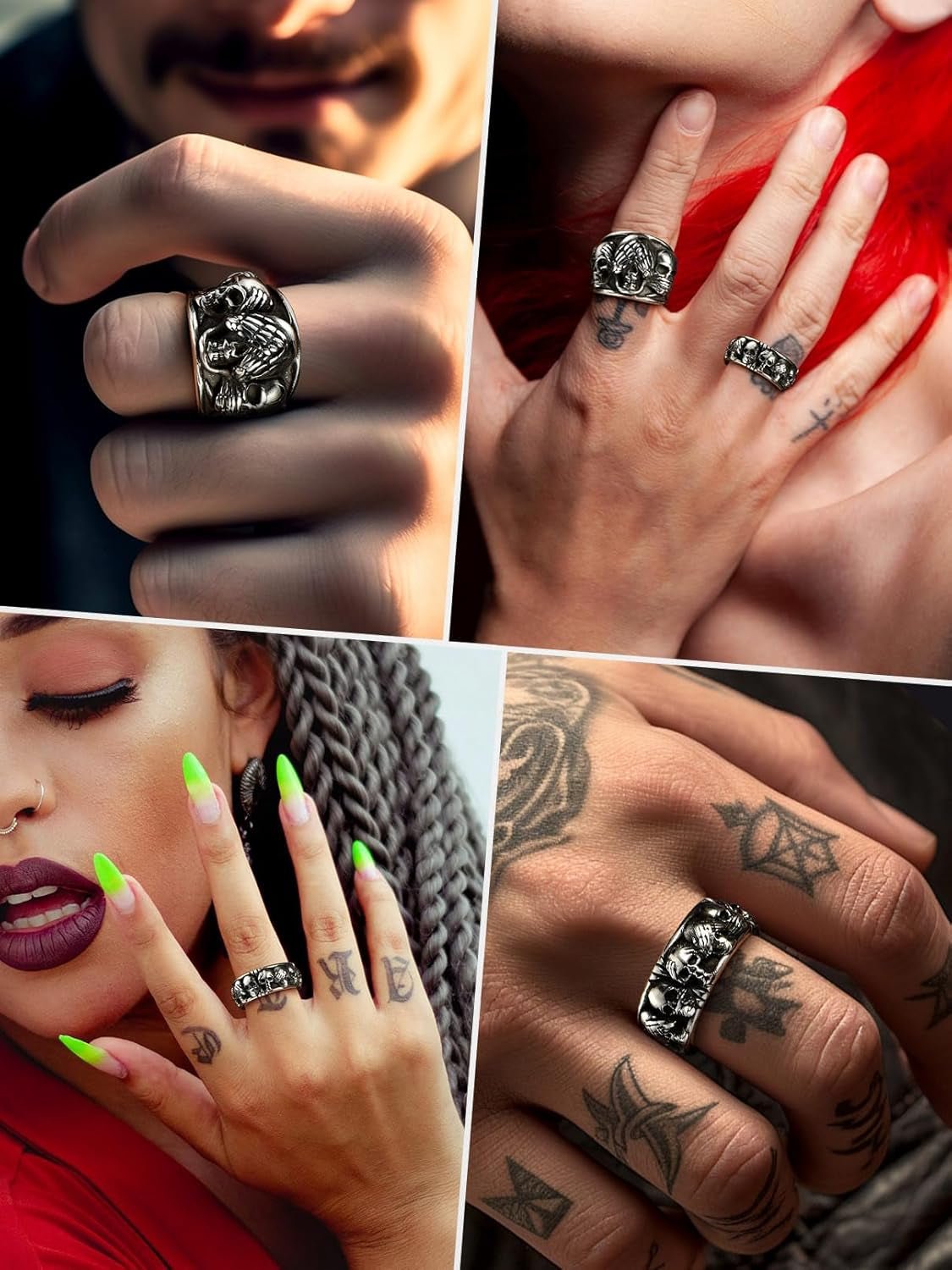 Gothic Skull Band Ring - AMPED