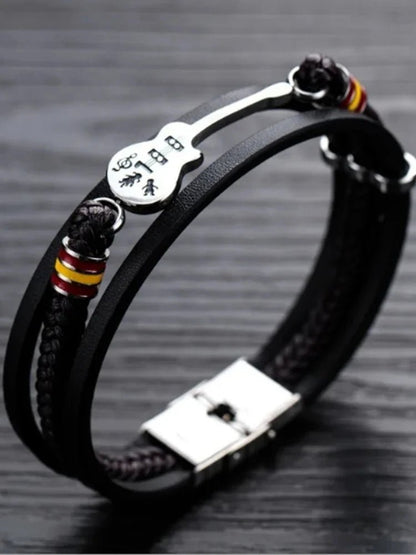 Guitar Leather Braided Bracelet - AMPED