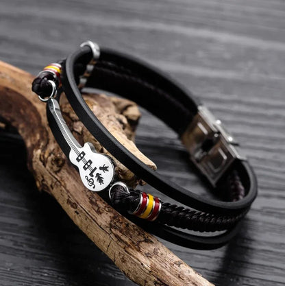 Guitar Leather Braided Bracelet - AMPED