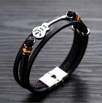 Guitar Leather Braided Bracelet - AMPED