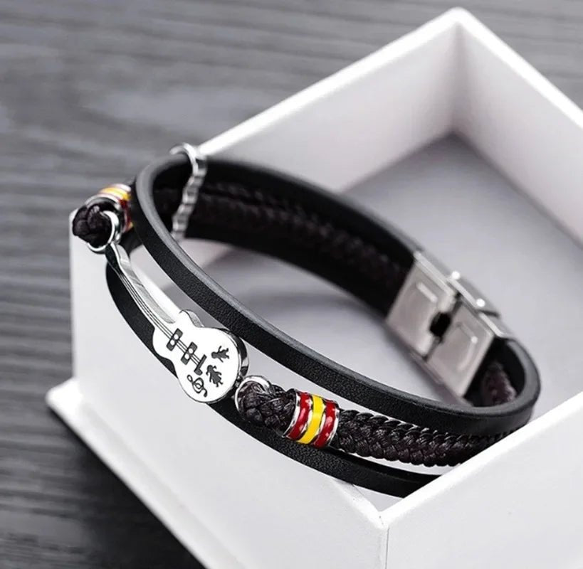 Guitar Leather Braided Bracelet - AMPED