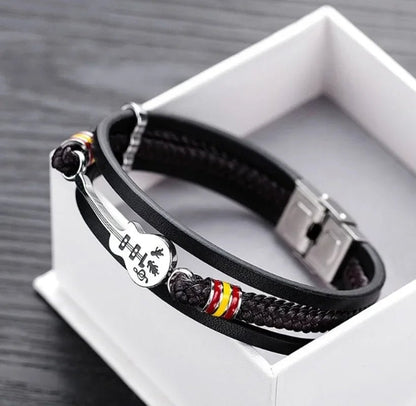 Guitar Leather Braided Bracelet - AMPED