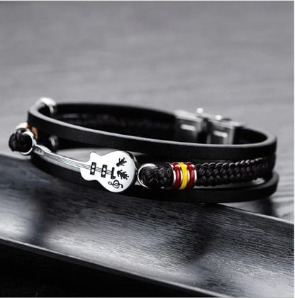 Guitar Leather Braided Bracelet - AMPED