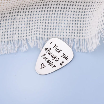 “I Pick You” Musician Gift – Engraved Guitar Pick Keepsake - AMPED