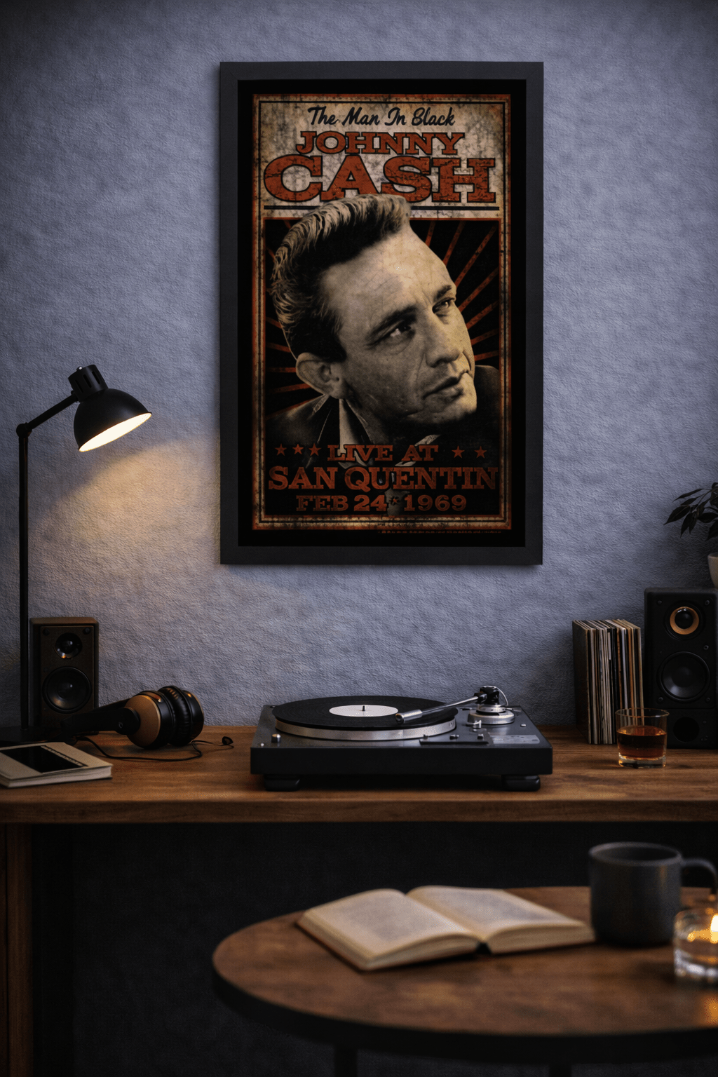 🎸 Johnny Cash – Live at San Quentin (11x17 Poster) - AMPED