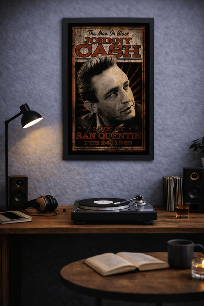 🎸 Johnny Cash – Live at San Quentin (11x17 Poster) - AMPED