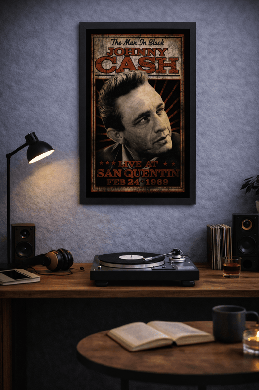 🎸 Johnny Cash – Live at San Quentin (11x17 Poster) - AMPED