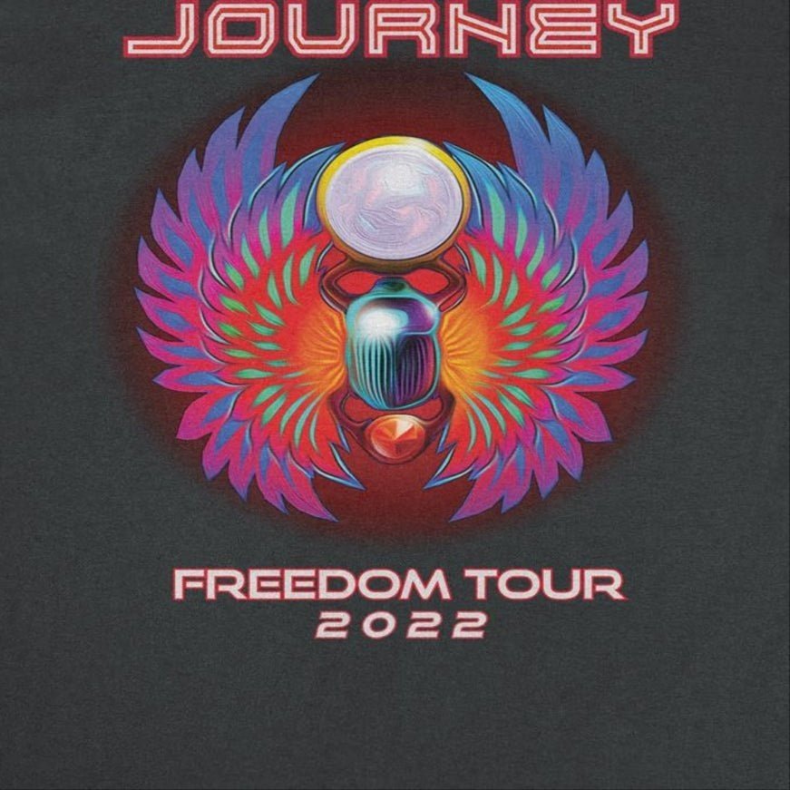 Journey Freedom Tour 2022 Colorful Black T-Shirt - AMPED
