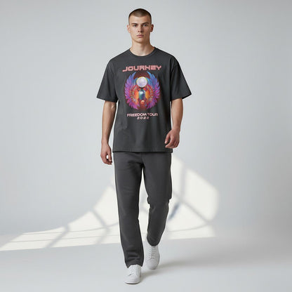 Journey Freedom Tour 2022 Colorful Black T-Shirt - AMPED