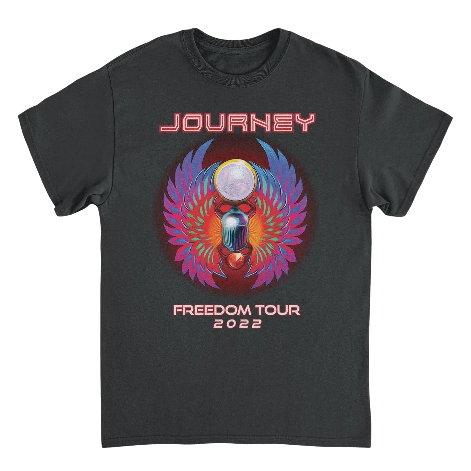 Journey Freedom Tour 2022 Colorful Black T-Shirt - AMPED