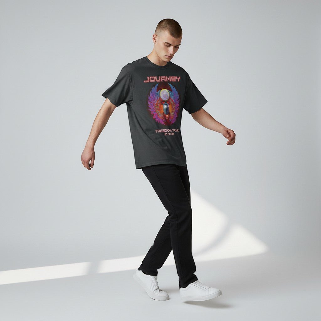 Journey Freedom Tour 2022 Colorful Black T-Shirt - AMPED