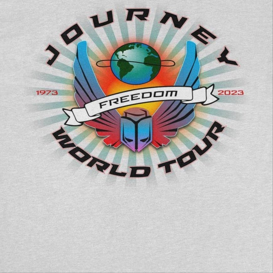 Journey Freedom World Tour Circle Ash Grey T-Shirt - AMPED
