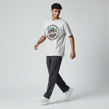 Journey Freedom World Tour Circle Ash Grey T-Shirt - AMPED